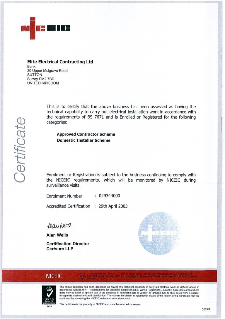 Elite Electrical NICEIC Cert - New Address-page-001